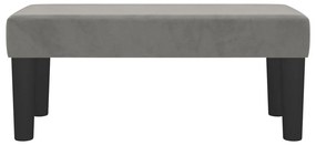 Panca grigio chiaro 70x30x30 cm in velluto