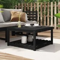 Tavolo da Giardino Nero 82,5x82,5x45 cm Legno Massello di Pino 824145