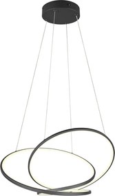 Lampadario dimmerabile LED nero opaco Darvin - Trio