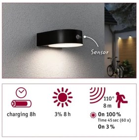 Paulmann 94570 - LED/5,5W IP44 Applique solare con sensore EILEEN 3,7V