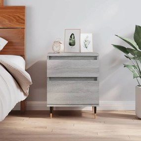 Comodino Grigio Sonoma 40x35x50 Cm İn Legno Multistrato /