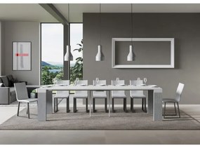 Consolle allungabile 90x40/300 cm Roxell Mix piano Bianco Frassino - struttura Cemento