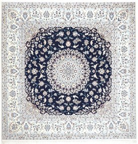 Nain Tappeto 210x210 Blu (Iran) Annodato A Mano