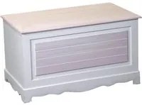 Baule Cassapanca Contenitore 80x45xh45 cm in Legno Crema