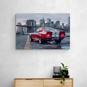 Quadro su tela – Mustang con panorama di New York