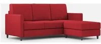 Divano 3 Posti con Pouf 198x155x85 cm Karay in Tessuto Rosso