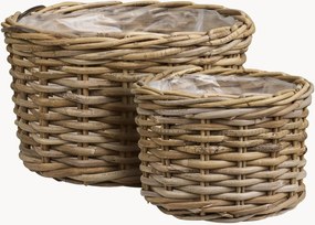 Set di 2 fioriere in rattan Kalak