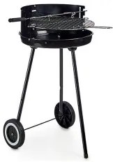 Barbecue a Carboni con Ruote Nero Acciaio inossidabile Ferro 41,5 x 71 x 42,5 cm