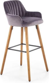 Sgabello da bar H-93 in velluto grigio scuro - H 98 cm