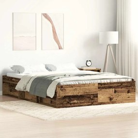 Giroletto Senza Materasso Legno Antico 160x200 Cm İn Truciolato /