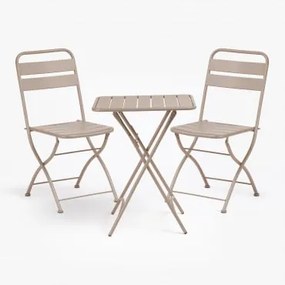 Set Tavolo (60x60 cm) e 2 Sedie da giardino pieghevoli Janti Nude - Sklum