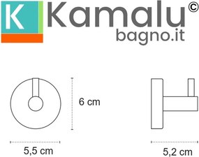 Kamalu - Appendino bagno gancio singolo a muro in acciaio inox finitura lucida | MONDE-C