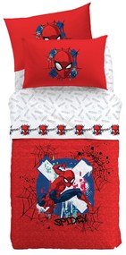 Copriletto Trapuntato Singolo Spider-man red Marvel, in