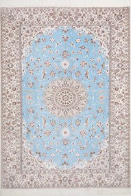Nain Tappeto persiano 160x220 Blu (Iran) Annodato A Mano