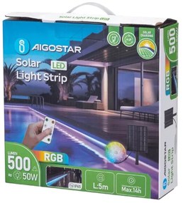 Aigostar - LED RGB Striscia solare dimmerabile LED/5W/3,2V 5+2m IP65 + +TC