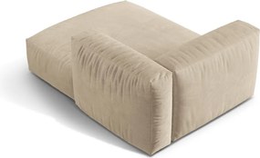 Parte divano componibile beige (con penisola a destra) con rivestimento in velluto Martina – Micadoni