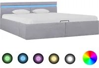 Letto Idraulico Contenitore LED Grigio Chiaro Tessuto 180x200cm cod mxl 63590