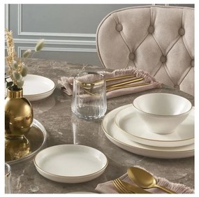 Set da tavola 16 pezzi beige/dorato in porcellana