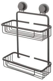 Griglia doccia portaoggetti rettangolare in acciaio canna di fucile doppio fissaggio