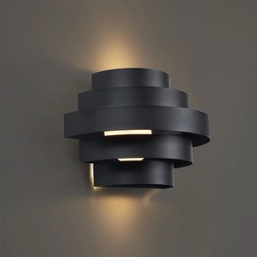 Lampada da parete moderna nera con LED dimmerabile a 3 livelli - Lines