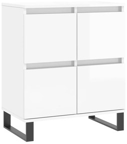 Credenza bianco lucido 60x35x70 cm in legno multistrato