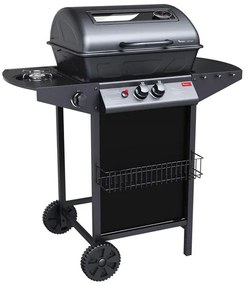 Barbecue a gas Jordan con fornello e griglia cromata cm47x37- h80 cm