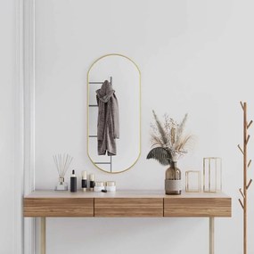 Specchio da Parete Dorato Ovale e Rettangolare in Vari Formati Elegante e Decorativo, 90 x 40 cm / Oro