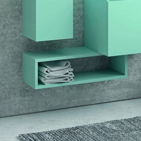 Composizione mobili bagno sospesi 60 cm con lavabo, colonna, specchio e pensile SP-60A - KAMALU