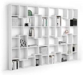 Libreria a parete XL Iacopo (321,6 x 236,4 cm), Bianco Frassino