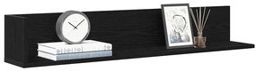 Mensole Da Parete 2pz Nere 100x16,5x16,5 Cm Legno Multistrato /
