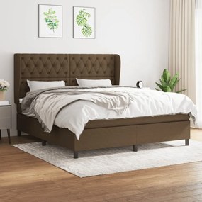 Giroletto A Molle Con Materasso Marrone Scuro 160x200cm Tessuto /