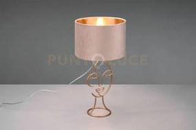 Mary lampada da tavolo metallo oro con paralume velluto beige e oro...