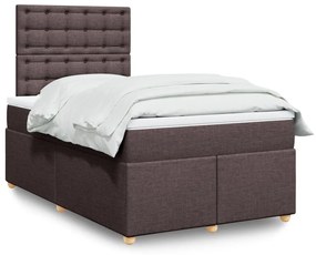 Giroletto A Molle Con Materasso Marrone Scuro 120x200cm Tessuto /