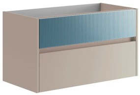 Mobile da bagno sotto lavabo Niwa beige laccato opaco L 89.5 x H 50 x P 45.5 cm 2 cassetti, lavabo non incluso