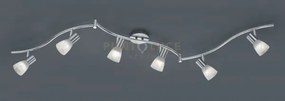 Levisto barra led 6 spots orientabile  acciaio + vetro  l.180cm 6 l...