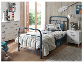 Letto per bambini in metallo blu , 90 x 200 cm New York - Vipack
