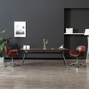 Sedia Da Ufficio Girevole Marrone İn Similpelle /