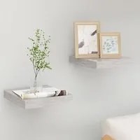 Mensole a Muro 2 pz Grigio Cemento 23x23,5x3,8 cm in MDF cod mxl 33657