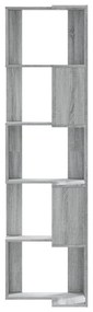 Libreria angolare 5ripiani grigio sonoma 50x50x179 cm legno