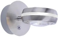 Applique Led Interno Parete 2Luci Doppia Lente Orientabile Acciaio Vista GD Trio