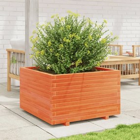 Fioriera Giardino Marrone Cera 80x80x49,5cm Legno Massello Pino /