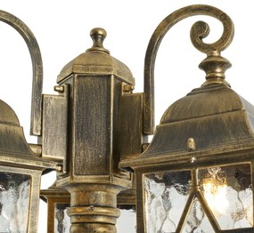 Lanterna da esterno classica oro antico con vetro trasparente 198cm IP44 - London