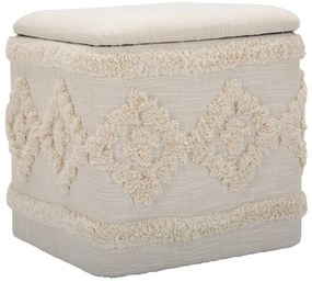 Pouf Contenitore Elegante in Tessuto Damasco Quadrato 40x40x40 cm