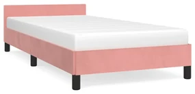 Giroletto con testiera rosa 80x200 cm in velluto