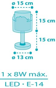 Dalber 61171T - Lampada per bambini WHALE DREAMS 1xE14/8W/230V blu