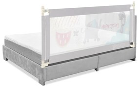 Costway Sbarra 180cm con sollevamento verticale e doppio blocco di sicurezza, Barriera pieghevole per letto Grigio