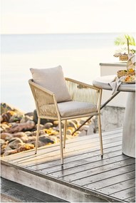 Sedia da esterno beige in metallo/in imbottito Salerno – House Nordic