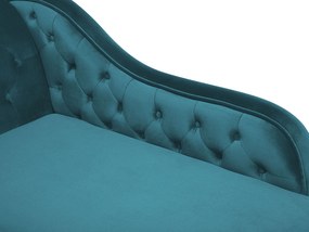 Chaise longue sinistra in velluto verde acqua NIMES Beliani