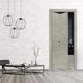 Porta pieghevole a libro asimmetrica Callisto cenere L 60 x H 210 cm sinistra