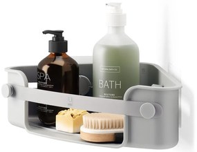 Mensola angolare grigia autoportante per bagno in plastica riciclata Flex Adhesive - Umbra